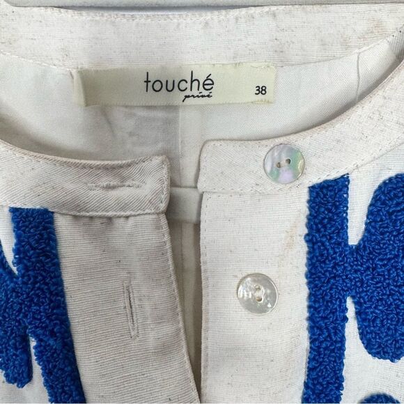 Touché Prive EMBROIDERED LINEN DRESS size UK 38 - Picture 6 of 10